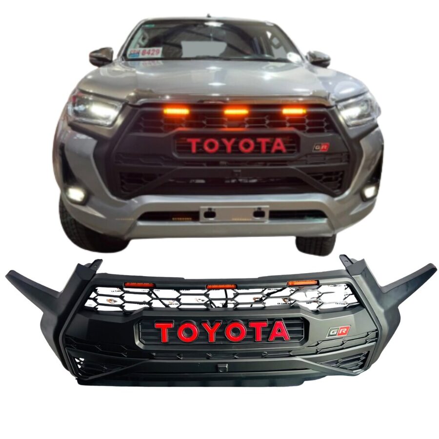 Parrilla Hilux 2022-2026 negro mate GR