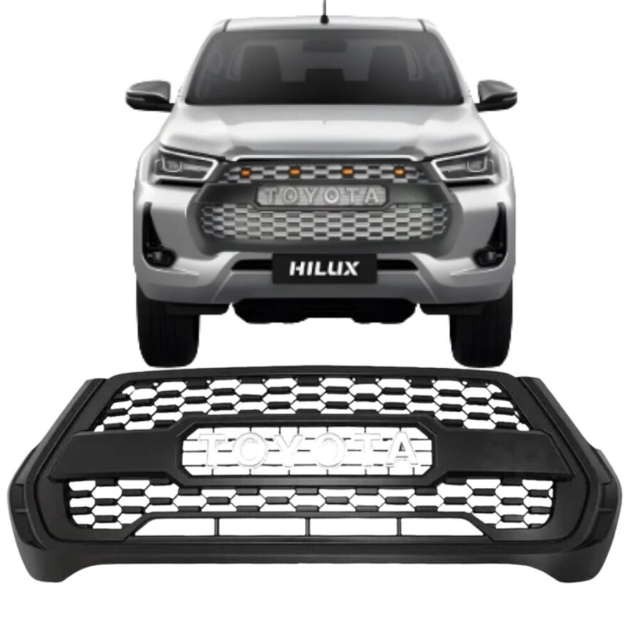 Parrilla Hilux 2022-2026 negro mate con puntos LED